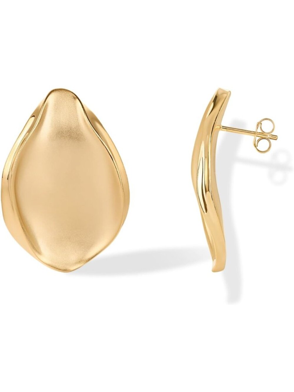 Vintage 14K Gold Plated Chunky Statement Earrings for Women - Bold Fashion